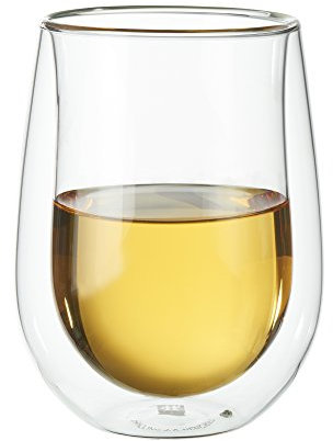ZWILLING J.A. Henckels 39500-212 Double-Wall Stemless White Wine Glass Set, 10 fl. oz