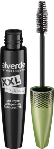 alverde NATURKOSMETIK Wimperntusche Mascara XXL-Volumen schwarz 010, 12 ml
