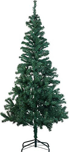infactory Kunsttannenbaum: Künstlicher Weihnachtsbaum mit 533 Spitzen und Ständer, 180 cm, grün (Weihnachtsbaum Zusammenstecken, Christbaum zum Zusammenstecken, Weihnachtskugel)
