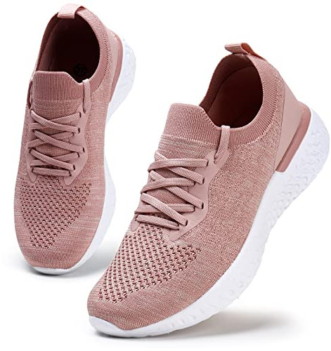 HKR Scarpe Donna Sneakers Moda Strada Running Camminare Fitness Sneakers Traspirante Tennis per Gym Estive Primavera Rosa 38 EU