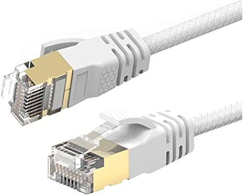 Reulin 12M Cat 7A Ultra Dünn - Gigabit Ethernet Kabel Netzwerkkabel Geschwindigkeit bis zu 40Gbs-1000 MHz Kompatibel mit Cat5 Cat5e Cat6 Cat6a Cat7 Cat7A+ Für Switch Modem Router Schnelle Netzwerke