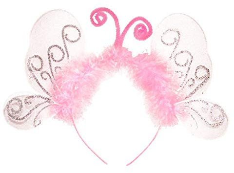 COOLMP Lot de 12 - Serre-tête Ailes et antennes de Papillon Rose