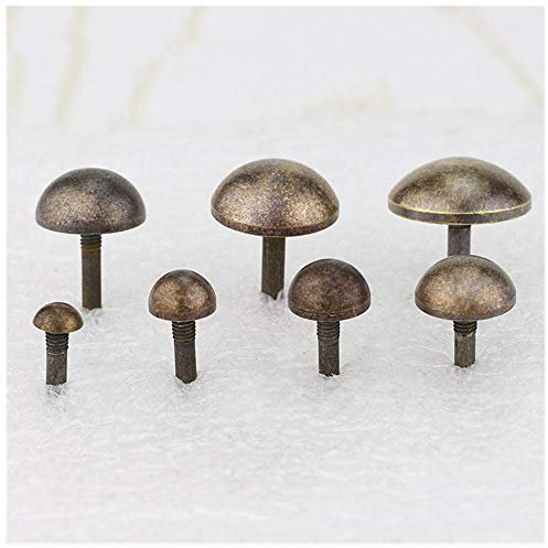 Pure Copper Solid Foam Nails, Antique Round Head Nails, Door Cap Nails, Door Nails, 50 pcs-1.4cm*Brass Color*50 pcs
