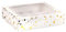 Anniversary House Cupcake Box with Window and Removable 12 Hole Insert, Gold Star Foil Print, Easy Assembly, 7.5 x 25 x 31 CM, J106