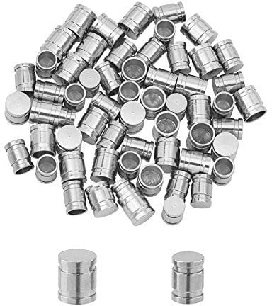 UNICRAFTALE 60pcs 2 Sizes 5/6mm Column Cord Ends 304 Stainless Steel End Caps Leather Cord Ends Stainless Steel Color Cord Terminators for DIY Necklaces Bracelets Jewelry Making