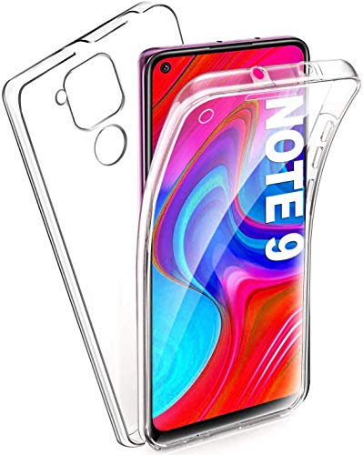 COPHONE - Funda para XIAOMI Redmi Note 9 100% Transparente 360 Grados de protección Completa Delantera Suave + Trasera rígida. Funda táctil 360 Grados antigolpes para Redmi Note 9