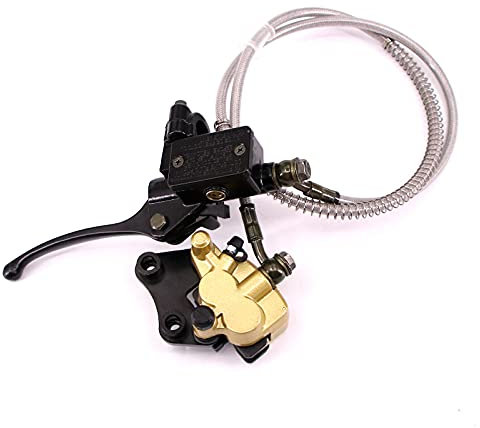 PONDWAY Hydraulic Master Front Disc Brake Caliper System + Pads, Front Hydraulic Caliper Brake Assembly For Pit Dirt Bike 50cc 70cc 110cc 150cc