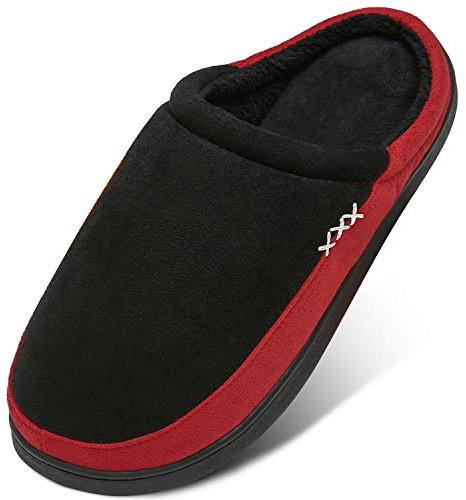 Mishansha Invernali Ciabatte per Donne Leggera Antiscivolo Uomo Pantofole Calde per la Casa Memory Foam Morbido Elastico Scarpe da Interno Giardino, Casa Rosso 36