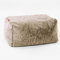 Lounge Pug Kleiner Fußhocker Pouf, Goldbraun Flauschiger Kaninchen Kunstpelzstoff, Sitzpouf, Pouf Sitzsack Hocker Wohnzimmer