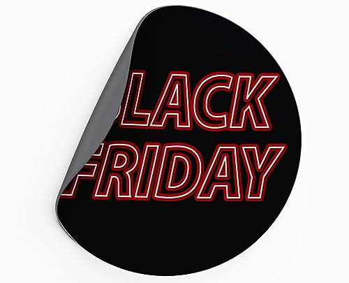 Olmedo Servicios Integrales Vinilos de Descuento Black Friday 30x30 cm - Cartel Adhesivo Ofertas
