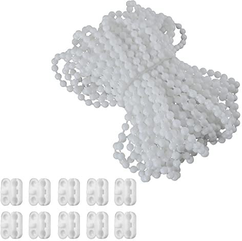 ZZLZX 1 Set 10 m Rollo-Perlenkette, Perlenkordel für vertikale Rollos, Ersatzteile für Rollos