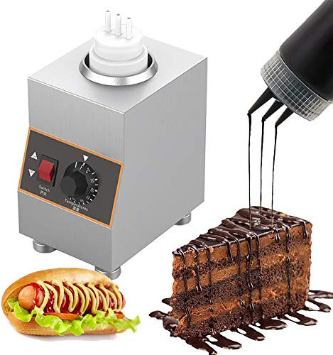 Royare Chauffe-sauce électrique,160W alimentaire commercial, distributeur fonte fromage au chocolat, pot chauffe chocolat multifonction 30-85℃ ,machine conservation chaleur confiture,650 ml/b