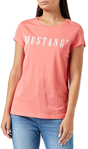 Mustang Alina C Logo Tee T-Shirt, Rosso (Tea Rose 8142), XS Donna
