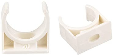 sourcing map 20mm Dia PPR U-Shaped Pipe Clamps Clips Fittings Hose Holder for Water Supply White 24 Pcs