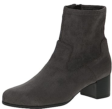 CAPRICE Women's heeled ankle boots with zipper Vegan, Gray (Dk Grey Str.), 4 UK