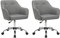 SONGMICS Homeoffice Stuhl, 2er Set, Drehstuhl, Schreibtischstuhl, höhenverstellbar, bis 110 kg belastbar, atmungsaktiver Stoff, für Arbeitszimmer, Schlafzimmer, grau OBG919G01
