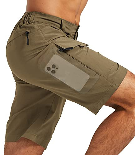 Cycorld Kurze-Hosen-Herren-Shorts, Wanderhose Herren Kurz Leicht Cargo Bermuda Cargo Chino Shorts(Khaki, XL)