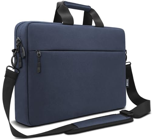 TECOOL 14 Inch Laptop Bag Case with Shoulder Strap, Waterproof Messenger Bag Computer Sleeve for 14 Inch Acer ASUS HP Dell Lenovo Notebook, MacBook Air/Pro 15, Women Men Business Briefcase, Dark Blue