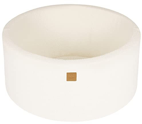 MEOWBABY Piscine à Balle pour bébé en Bouclé – Piscine Ohne balles 90x40cm Douce – Piscine a Balle Enfant, Weiß