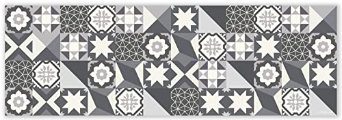 mubusi Alfombra Vinílica Cocina Salón - Varios Tamaños - (Hidráulica Oporto Gris 50x150 cm)