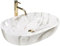 Rea Aufsatzwaschbecken CLEO 61 Shiny Aiax Waschtisch Handwaschbecken Waschschale Waschbecken für Badezimmer aus hochwertiger Keramik 41 x 60,5 x 14 cm (Steinimitation)