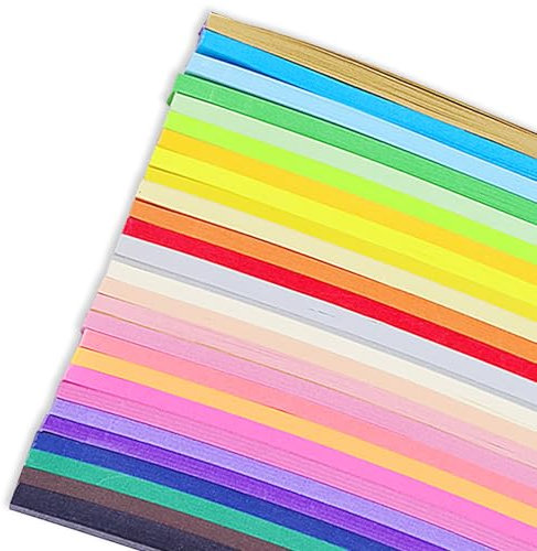 Tabanzhe Quilling Paper Kit - Comprehensive Set of 27 Colorful Quilling Paper Strips,Stars Paper Strips Perfect for Kids Arts DIY Craft Projects, Includes 1030 Pieces of Quilling Folding Paper
