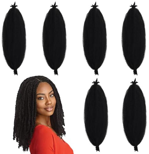 Passion Twist Hair Marley Twist Cheveux Spring 6 Packs 24 pouces Cuban Butterfly Locs Pré-séparés Hair Soft Faux Locs Natural Black Crochet For Women Long