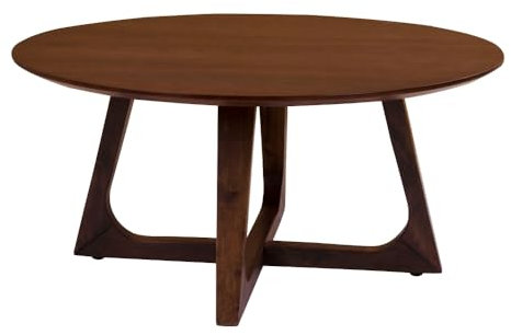 möbelando Couchtisch >Hellerup< in Braun, Nussbaum - 75x36x75cm (BxHxT)