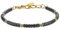 GAVU Bracciale di Perline Rondelle di Pietre Naturali Ematite e Acciaio Inox da Uomo, Bracciale Oro Uomo