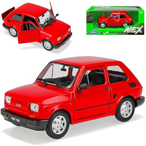 Welly FIAT 126 Rot Baugleich Polski FIAT 126p 1972-2000 1/24 Modell Auto