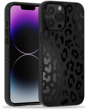 SCORPIFY for iPhone 13 Pro Max Case [Compatible with MagSafe] with Matte Black Leopard Cheetah Print Design, Cute Magnetic Phone Cover for Women Girls and Men, Slim Bumper with Stylish Pattern