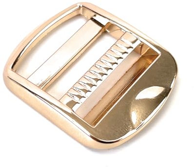 VersaKits 8 Pcs Heavy Duty Metal Ladder Lock Buckles 1 Inch Light Gold Adjustable Silder Release Buckle for Webbing Strap