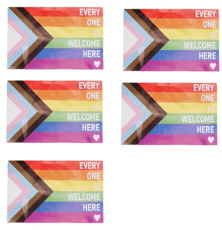 LGBT Pride Sticker, 5pcs Everyone Is Welcome Here Sticker, LGBT Equality Equal Rainbow Stickers, Everyone is Welcome Here Car Stickers Rainbow Pride Gay Lesbian Equality Stickers for Car