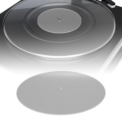 Acrylic Turntable Mat, Anti Static Noise Reduction Slipmat for 12 Inch Record Player, with Enhanced Sound Quality, for Hi Fi Enthusiasts (Clear)