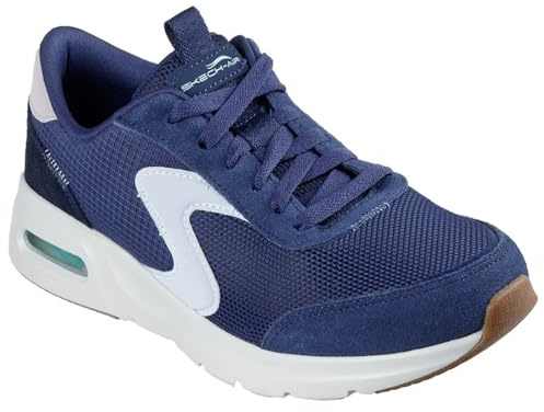 Skechers Womens/Ladies Skech-Air Court Air Wave Suede Trainers (7 UK) (Navy/White)