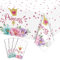 4Pcs Prinzessin Party Tischdecke - Rosa Schloss Tischdecke rechteckig Schloss Dekorationen für Prinzessin Baby Dusche Dekorationen Prinzessin Geburtstag Party Supplies, 130 x 220 cm