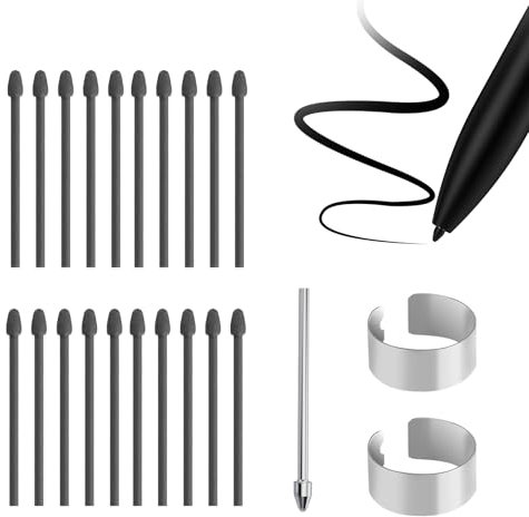 Lot de 20 pointes de stylo + 1 pointe en alliage de titane de rechange pour Remarkable 2, pointes de stylo souples de rechange pour marqueur 1/2 stylet, pointes de stylo durables supportant une