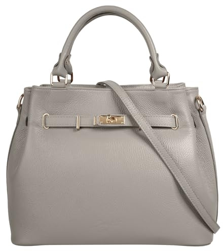 Samantha Look Handtasche Echt Leder Damen Made in Italy, geräumige Henkeltasche mit Smartphonefach