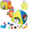 16PCS 3 in 1 Katzenspielzeug Katzentunnel,Regenbogen Katzenspielzeug mit katzenspieltunnel für Indoor Katzen, Kaninchen Tunnel mit 12PCS Katze Spielzeug, Faltbare Katze Spiel Tunnel Cube Zelt