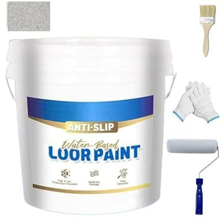 1000 g verschleißfeste, rutschfeste, selbstnivellierende Epoxid-Bodenfarbe, wasserfeste, wasserbasierte Epoxid-Bodenfarbe, Mehrzweck-Bodenfarbe auf Wasserbasis, für Innen- und Außenflächen (A)