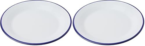 IBILI 901128 - Plato llano de acero esmaltado vitrificado Blanca 28 cm (Paquete de 2)