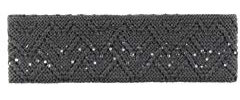 Eisbär Damen Stirnband Isabella Crystal, anthrazit - elegantes Damen Stirnband mit Kristallen, Materialmix aus wunderbar weicher Merinowolle, perfekt für Kopfumfang 56-58 cm