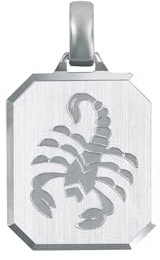 Amor Motivanhänger 925 Sterling Silber Unisex Damen Herren Anhänger, 2,7 cm, Silber, Skorpion, Kommt in Schmuck Geschenk Box, 9069859