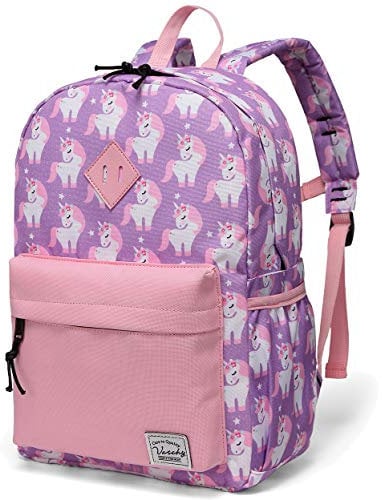 VASCHY Kinderrucksack Mädchen, Niedlich Wasserdicht Vorschule Kinder Rucksack Kindergarten Kleinkind Schulranzen mit Brustgurt Klein Einhorn