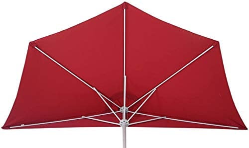 GDLC Ombrelloni Alluminio da Muro Mezzaluna - Colore Bordeaux L.300XP.150XH.250 cm. con palo da 38mm