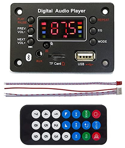 BOOMBOOST 12V Color Screen Digital Bluetooth Audio MP3 Decoder Board Car Audio Player Support USB/AUX/TF Card With Remote Control