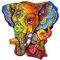 Elephant Puzzles en Bois 240pcs, KAAYEE Puzzle en Bois de Forme Animale pour Adultes, Pièces de Puzzle en Bois de Forme Unique Colorée, Elephant Puzzle Maternal Love (L'éléphant, L)