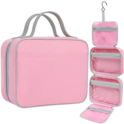 IDEATECH Trousse de Toilette, Trousse de Toilette Voyage pour Femme, Sac de Toilette Voyage Imperméable et Suspendu, Trousse Maquillage Femme Trousse Maquillage Voyage