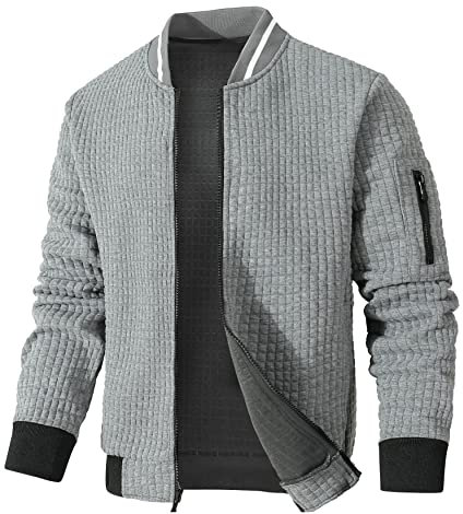 SAVKOOV Mens Lightweight Jacket Casual Bomber Jacket Varsity Coat