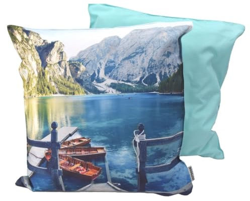Marabella Outdoor Kissen 45x45cm wasserabweisend Stuhlkissen aus 17 Motiven wählbar, Bildmotiv:Alpen Boote